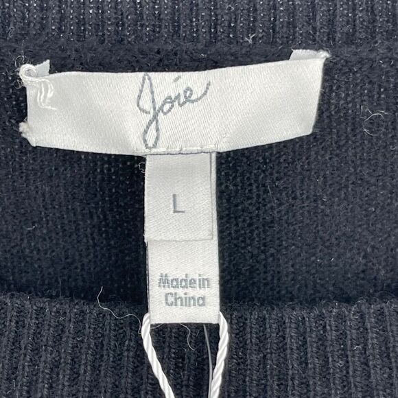 Joie Navy Blue Split Sleeve Crew Neck Pullover Sweater Large NWT - Picture 4 of 7